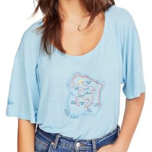 Free People Oversized Bora Bora Vacation Shirt Top